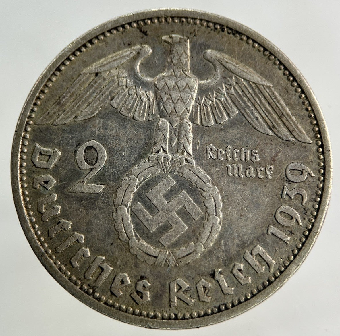 1939 German Nazi 2 Mark Silver Coin | Very High Grade