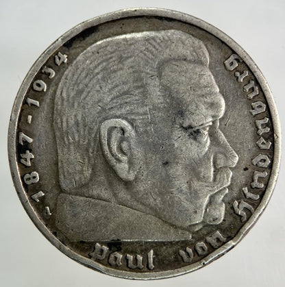 1937 German Nazi 5 Mark Silver Coin | Very High Grade