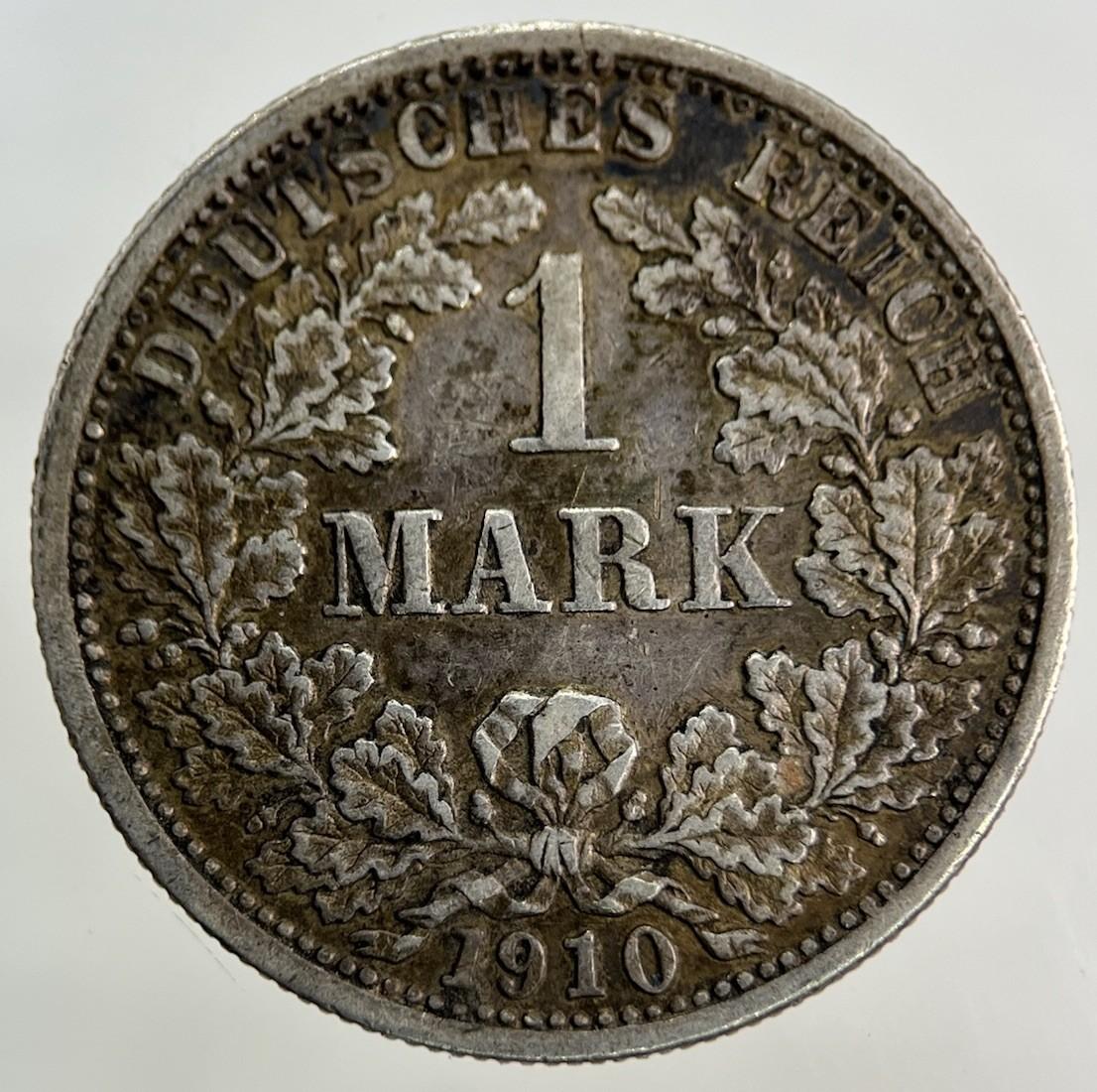 1910 German 1 Mark Silver Coin | Very High Grade
