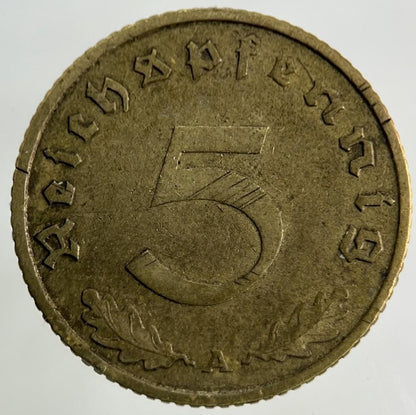 1938 German Nazi 5 Pfennig Coin | Fine Collectable Grade