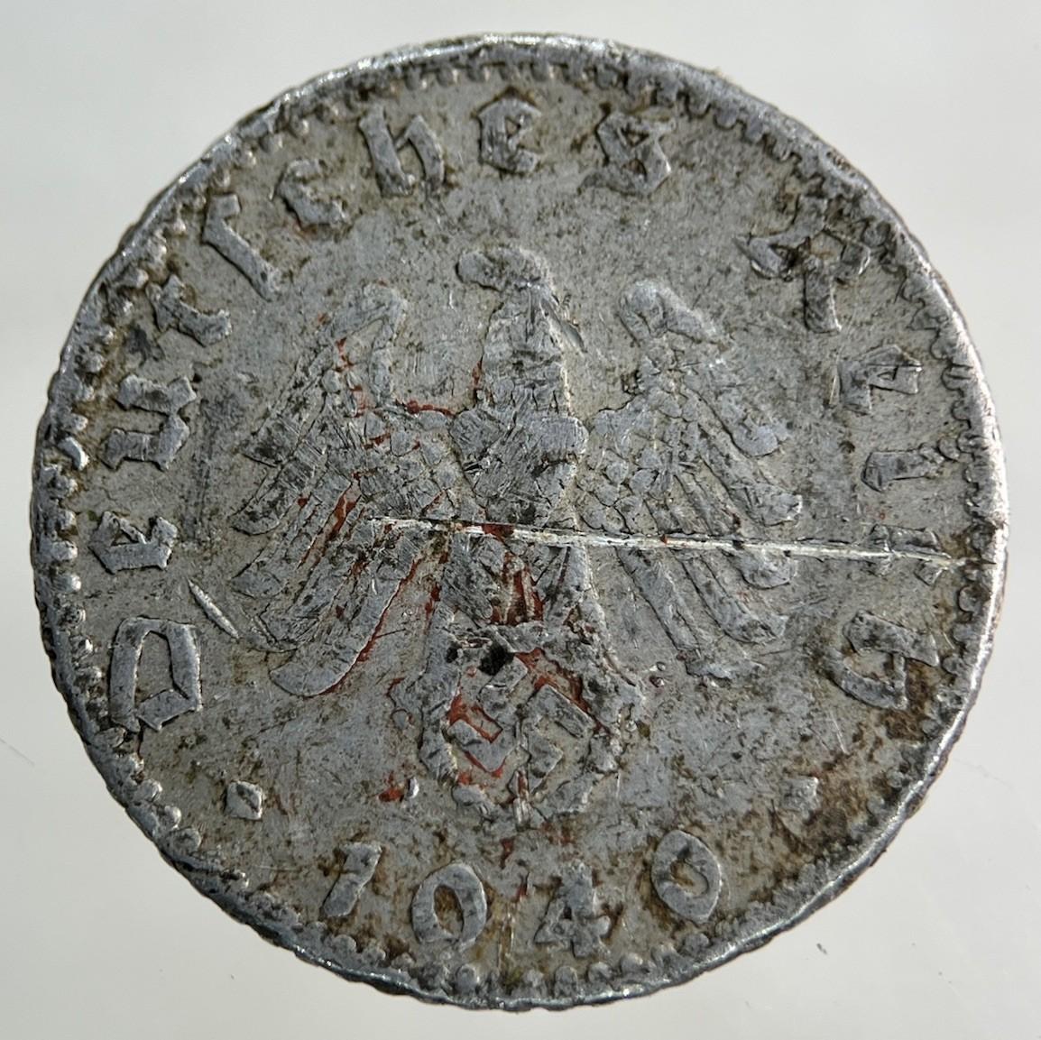 1940 German Nazi 50 Pfennig Coin | Fair Grade