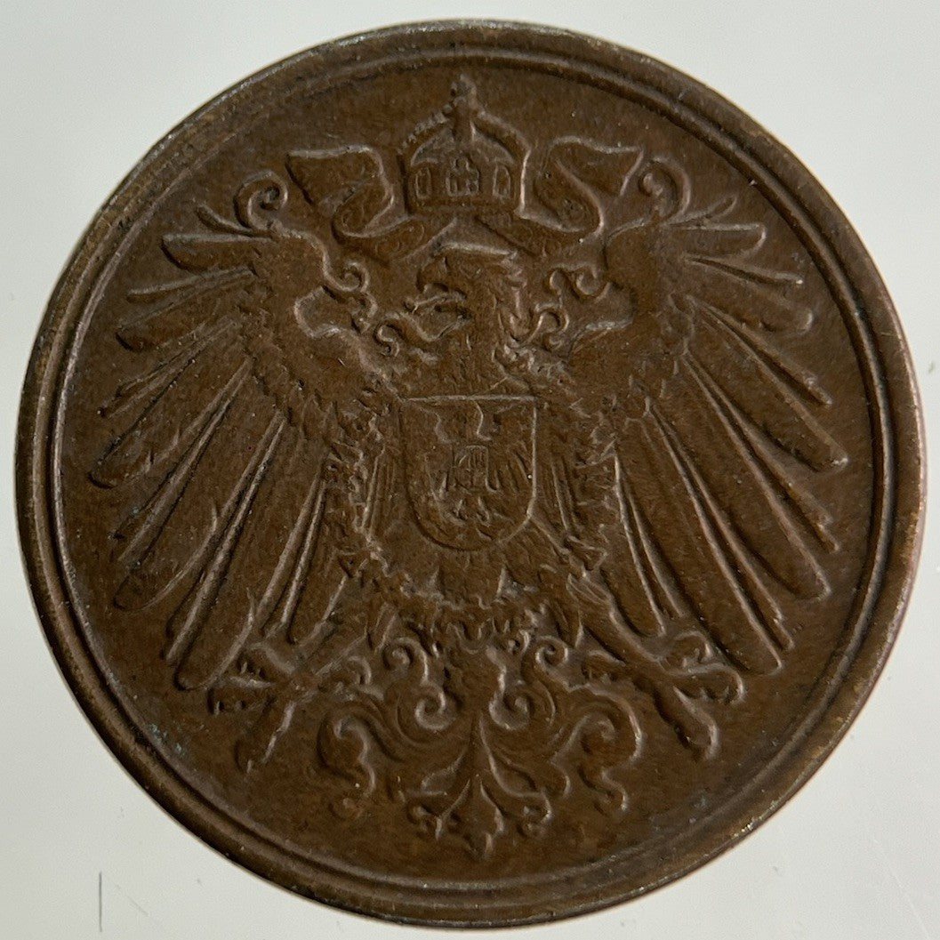1892 German 1 Pfennig Coin | Fine Collectable Grade