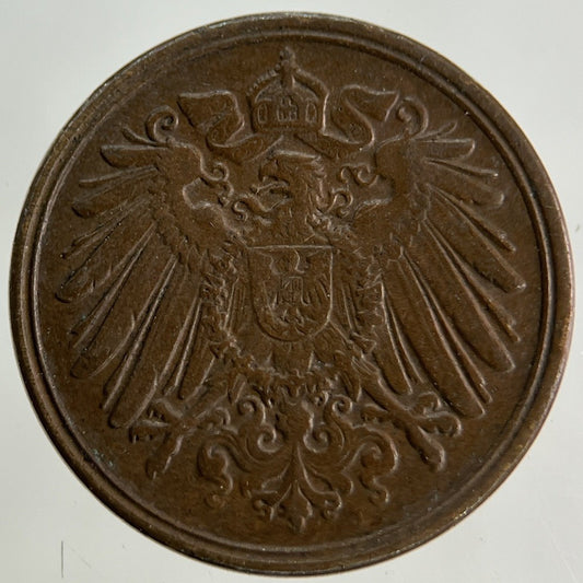 1892 German 1 Pfennig Coin | Fine Collectable Grade