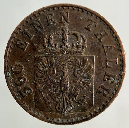 1853 German 1 Pfennig Coin | Fine Collectable Grade