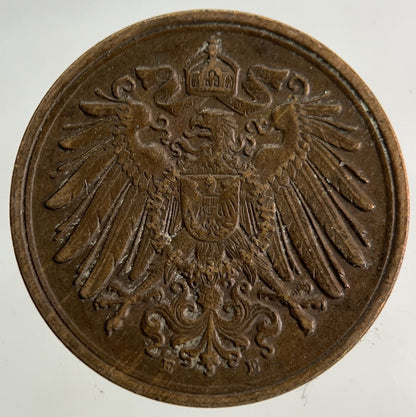 1900 German 1 Pfennig Coin | Fine Collectable Grade