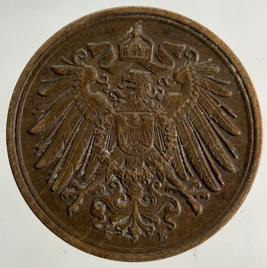 1900 German 1 Pfennig Coin | Fine Collectable Grade