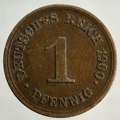 1900 German 1 Pfennig Coin | Fine Collectable Grade