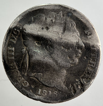 1816 George III 3rd Sixpence Silver Coin | Fair Grade