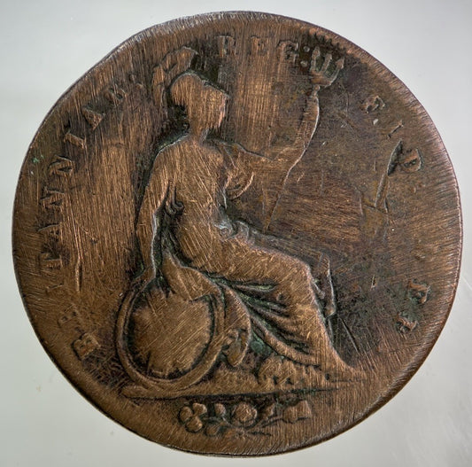 1853 Victoria One Penny Coin | Fair Grade