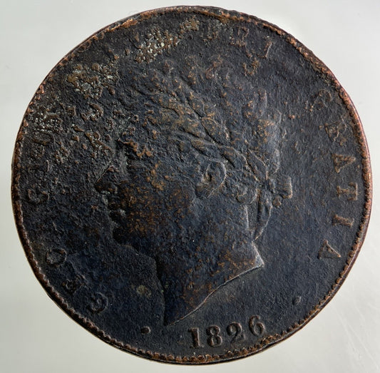 1826 George IV Half-Penny Coin | Fine Collectable Grade