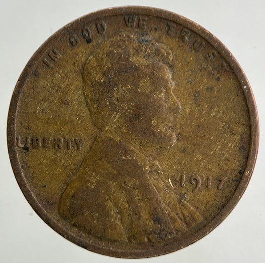 1917 US USA Wheat One Cent Coin | Collectable Grade