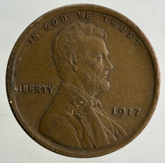 1917 US USA Wheat One Cent Coin | Fine Collectable Grade