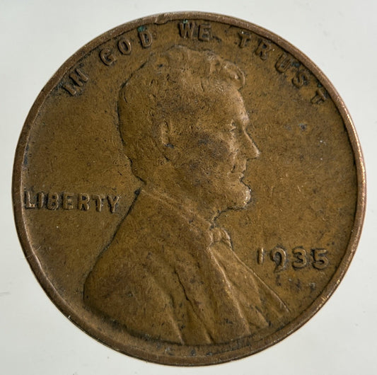 1935 US USA Wheat One Cent Coin | Fine Collectable Grade