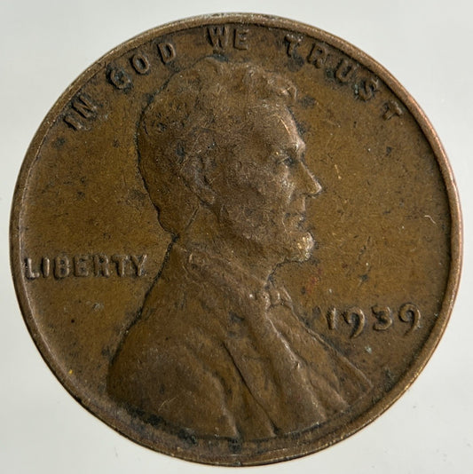1939 US USA Wheat One Cent Coin | Fine Collectable Grade