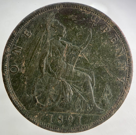 1891 Victoria One Penny Coin | Fine Collectable Grade