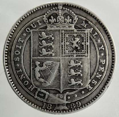 1889 Victoria Shilling Silver Coin | Fine Collectable Grade