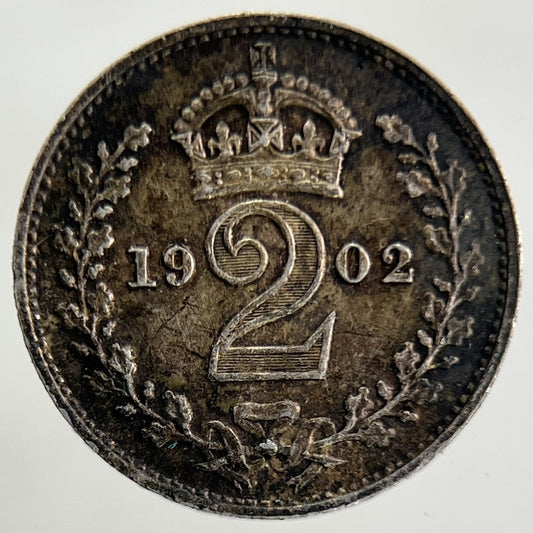 1902 Edward VII Maundy Two-Pence Silver Coin | Very High Grade