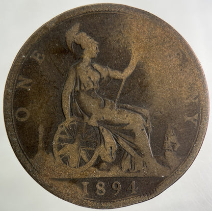 1894 Victoria One Penny Coin | Collectable Grade