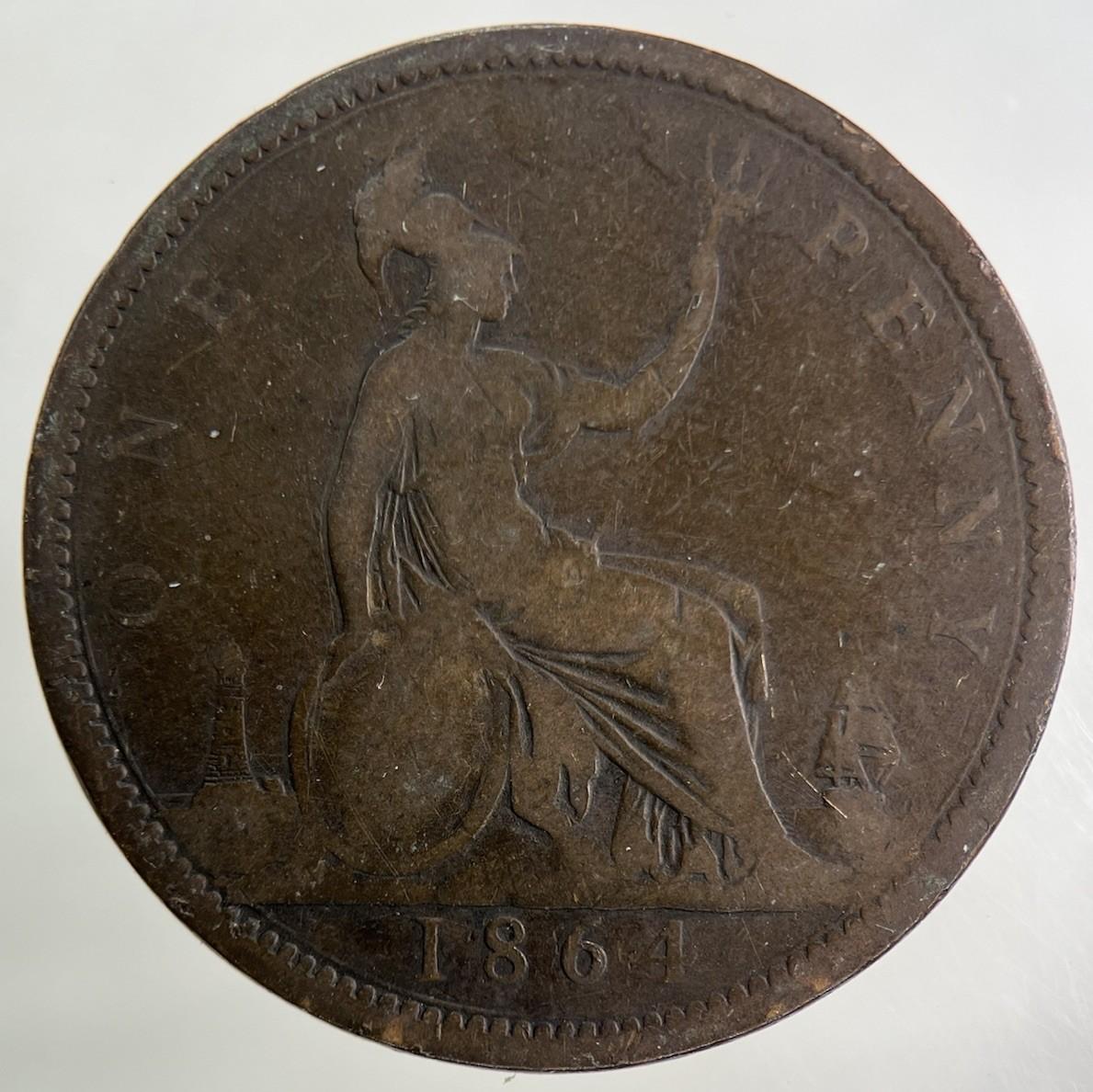 1864 Victoria One Penny Coin | Collectable Grade