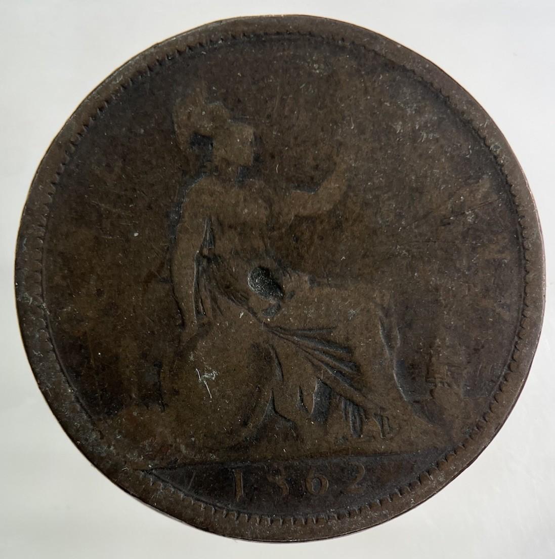 1862 Victoria One Penny Coin | Collectable Grade