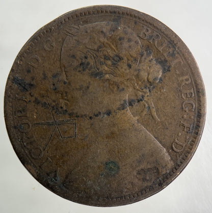 1861 Victoria One Penny Coin | Collectable Grade