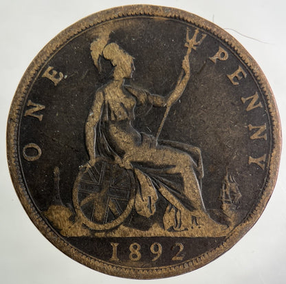 1892 Victoria One Penny Coin | Collectable Grade