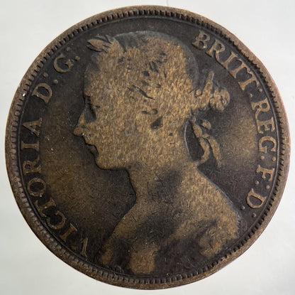 1892 Victoria One Penny Coin | Collectable Grade