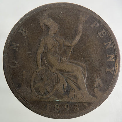 1893 Victoria One Penny Coin | Collectable Grade