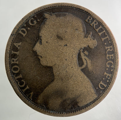 1890 Victoria One Penny Coin | Collectable Grade