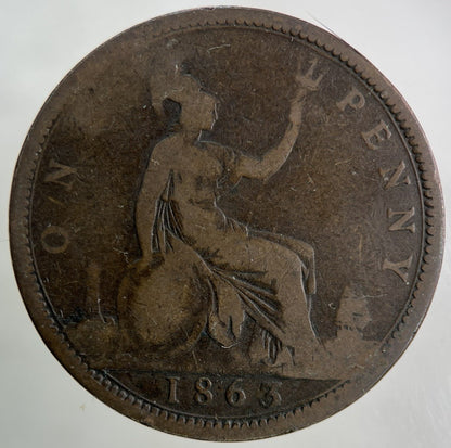 1863 Victoria One Penny Coin | Collectable Grade
