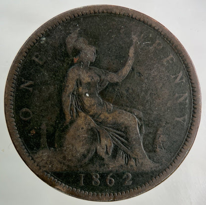 1862 Victoria One Penny Coin | Collectable Grade