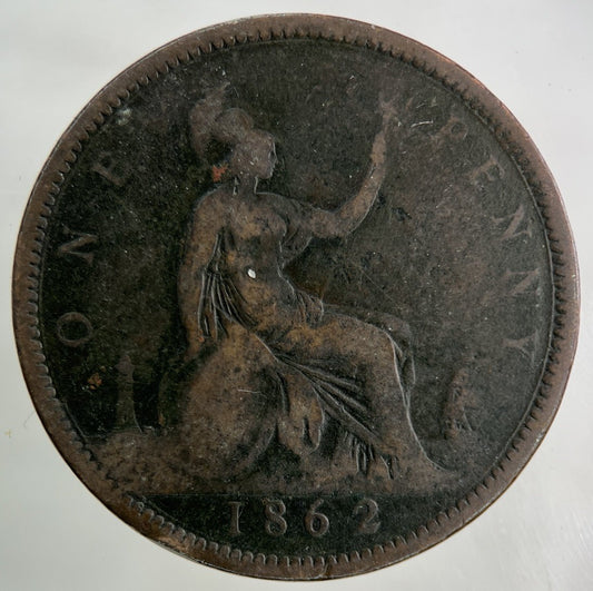 1862 Victoria One Penny Coin | Collectable Grade