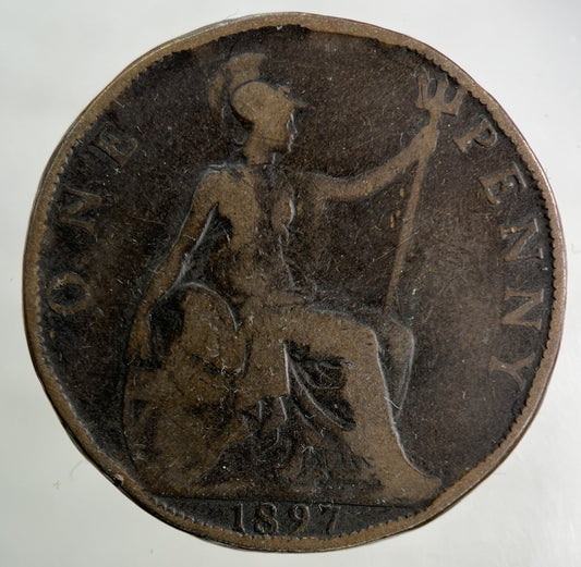 1897 Victoria One Penny Coin | Collectable Grade