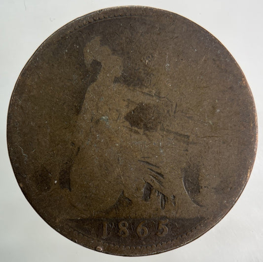 1865 Victoria One Penny Coin | Fair Grade