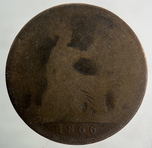 1866 Victoria One Penny Coin | Fair Grade