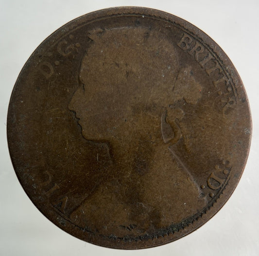 1877 Victoria One Penny Coin | Fair Grade