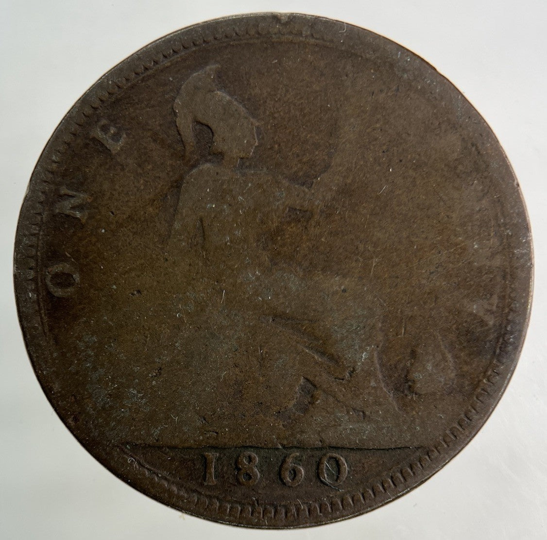 1860 Victoria One Penny Coin | Fair Grade