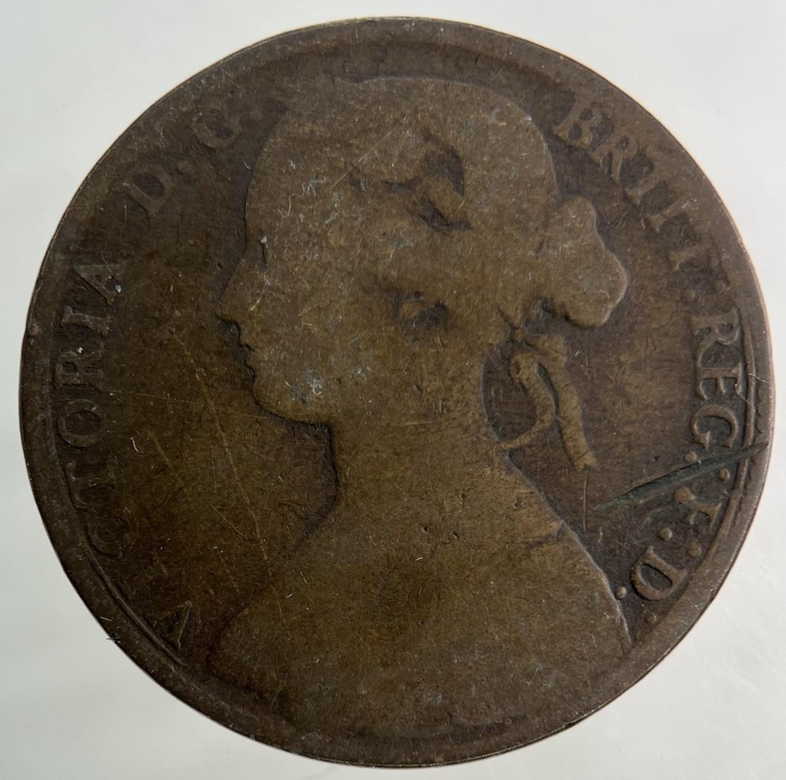 1860 Victoria One Penny Coin | Fair Grade