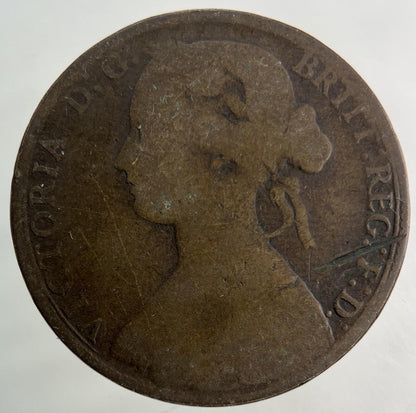 1860 Victoria One Penny Coin | Fair Grade
