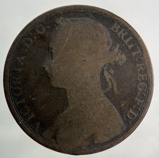 1890 Victoria One Penny Coin | Fair Grade