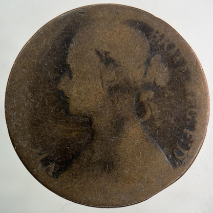 1876-H Victoria One Penny Coin | Fair Grade