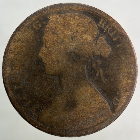 1872 Victoria One Penny Coin | Fair Grade