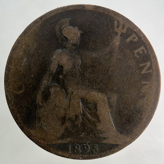 1895 Victoria One Penny Coin | Fair Grade