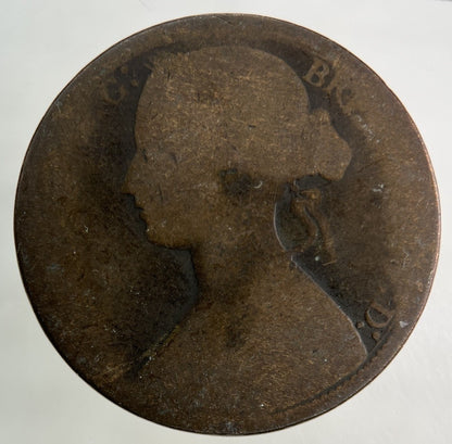 1865 Victoria One Penny Coin | Fair Grade