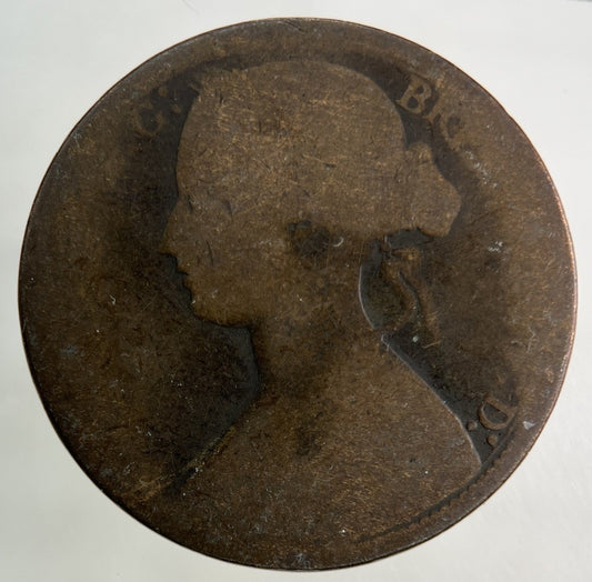 1865 Victoria One Penny Coin | Fair Grade