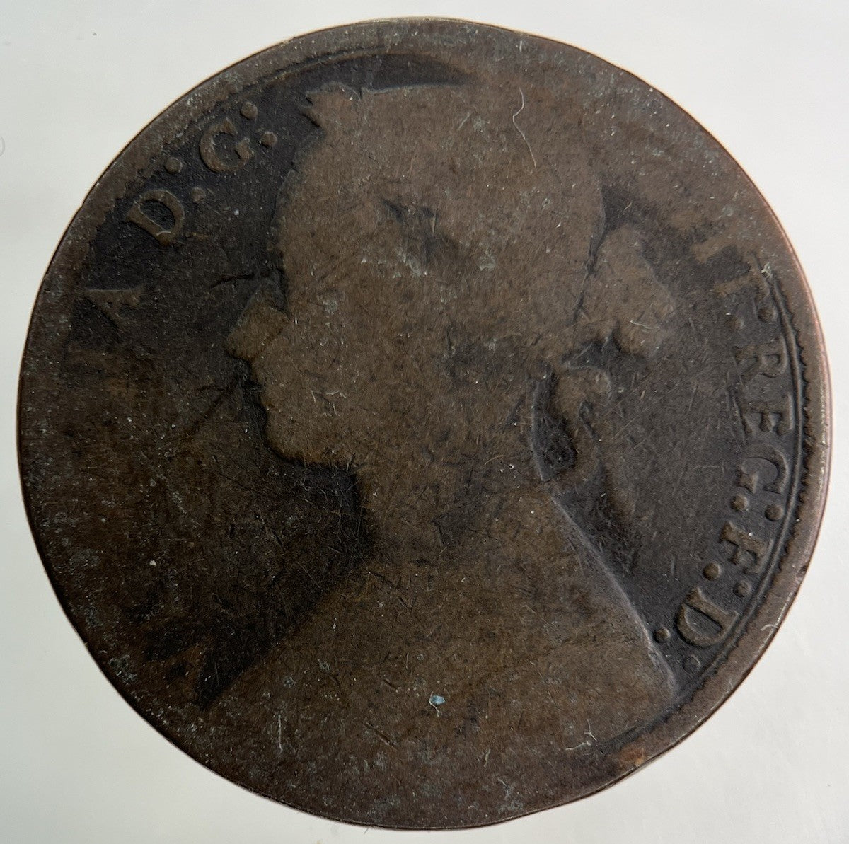 1875 Victoria One Penny Coin | Fair Grade