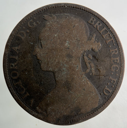 1884 Victoria One Penny Coin | Fair Grade