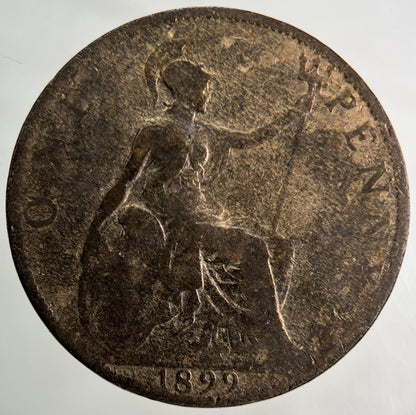 1899 Victoria One Penny Coin | Fair Grade