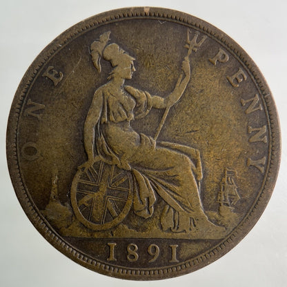 1891 Victoria One Penny Coin | Fine Collectable Grade