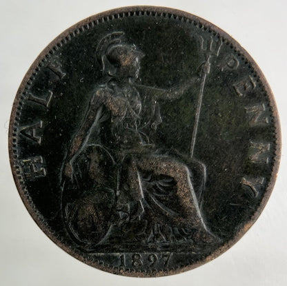 1897 Victoria Half-Penny Coin | Fine Collectable Grade
